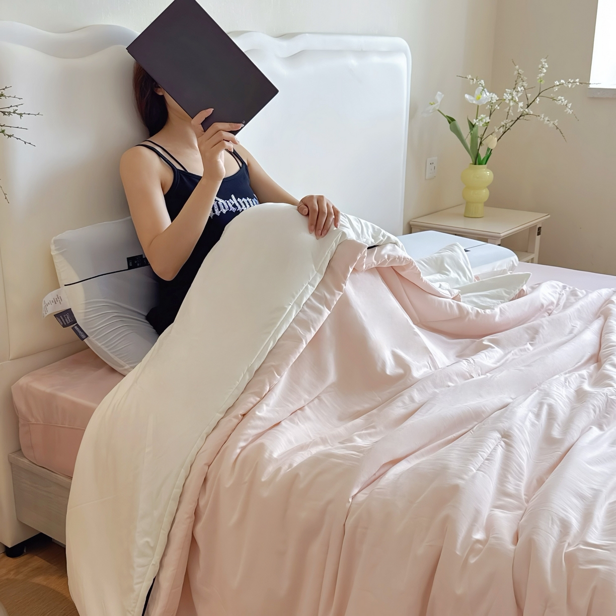 91家纺网 家纺一手货源 找家纺 兜米家居 2025新款深睡星球同款双层控温被被芯pro被春夏子母被芯 柔云粉