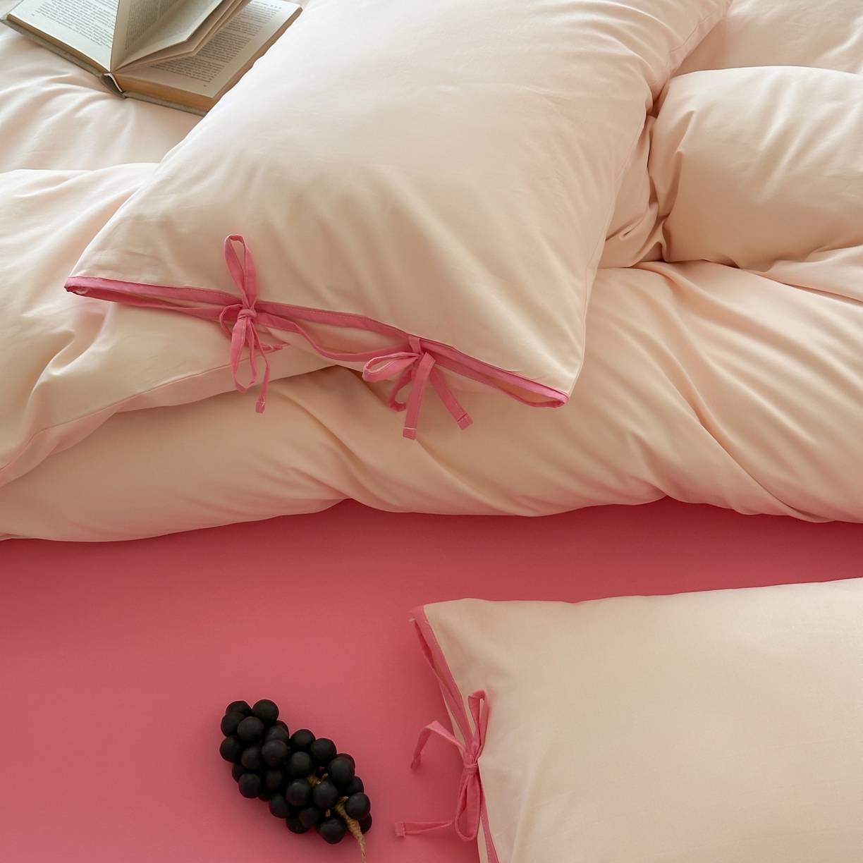 91家纺网 家纺一手货源 找家纺 例外 2025新款40s水洗棉 绑带款系列 芝芝桃桃绑带