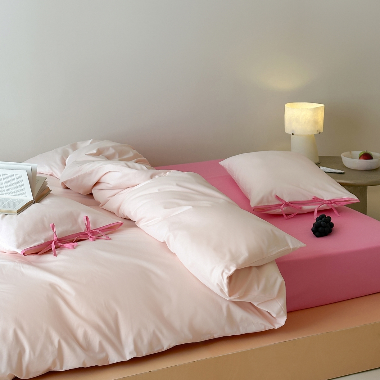 91家纺网 家纺一手货源 找家纺 例外 2025新款40s水洗棉 绑带款系列 芝芝桃桃绑带