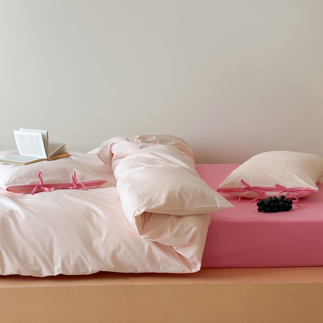 91家纺网 家纺一手货源 找家纺 例外 2025新款40s水洗棉 绑带款系列 芝芝桃桃绑带