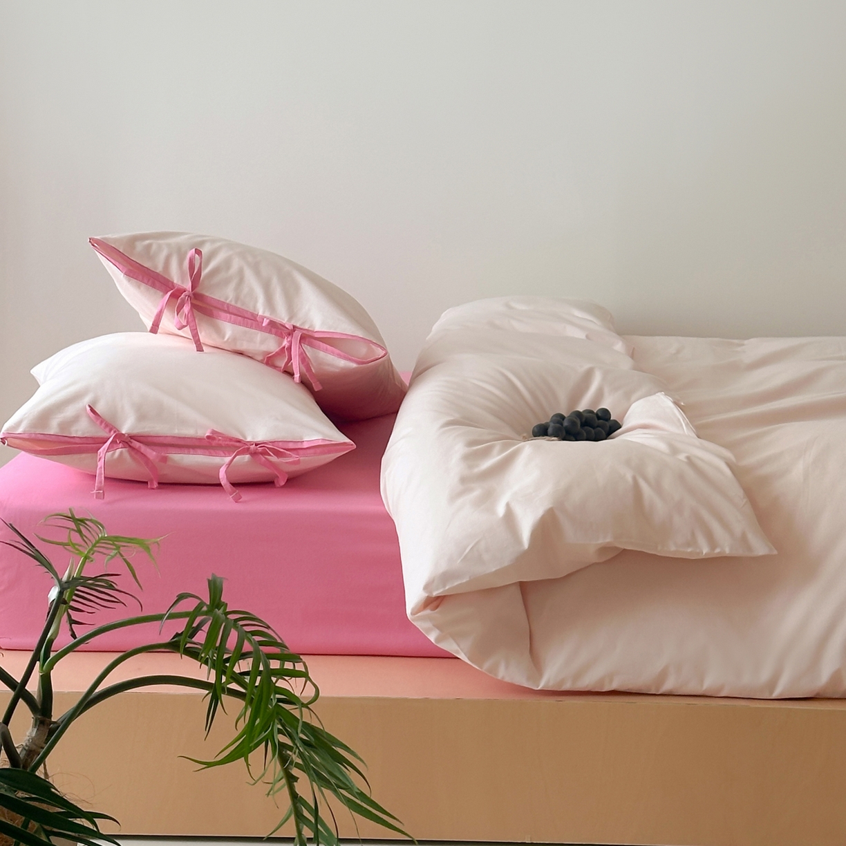 91家纺网 家纺一手货源 找家纺 例外 2025新款40s水洗棉 绑带款系列 芝芝桃桃绑带