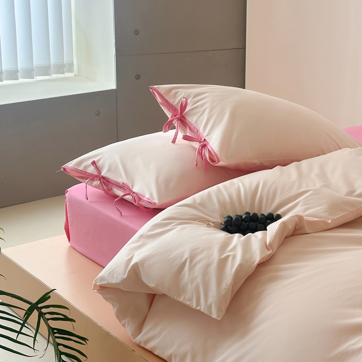 91家纺网 家纺一手货源 找家纺 例外 2025新款40s水洗棉 绑带款系列 芝芝桃桃绑带