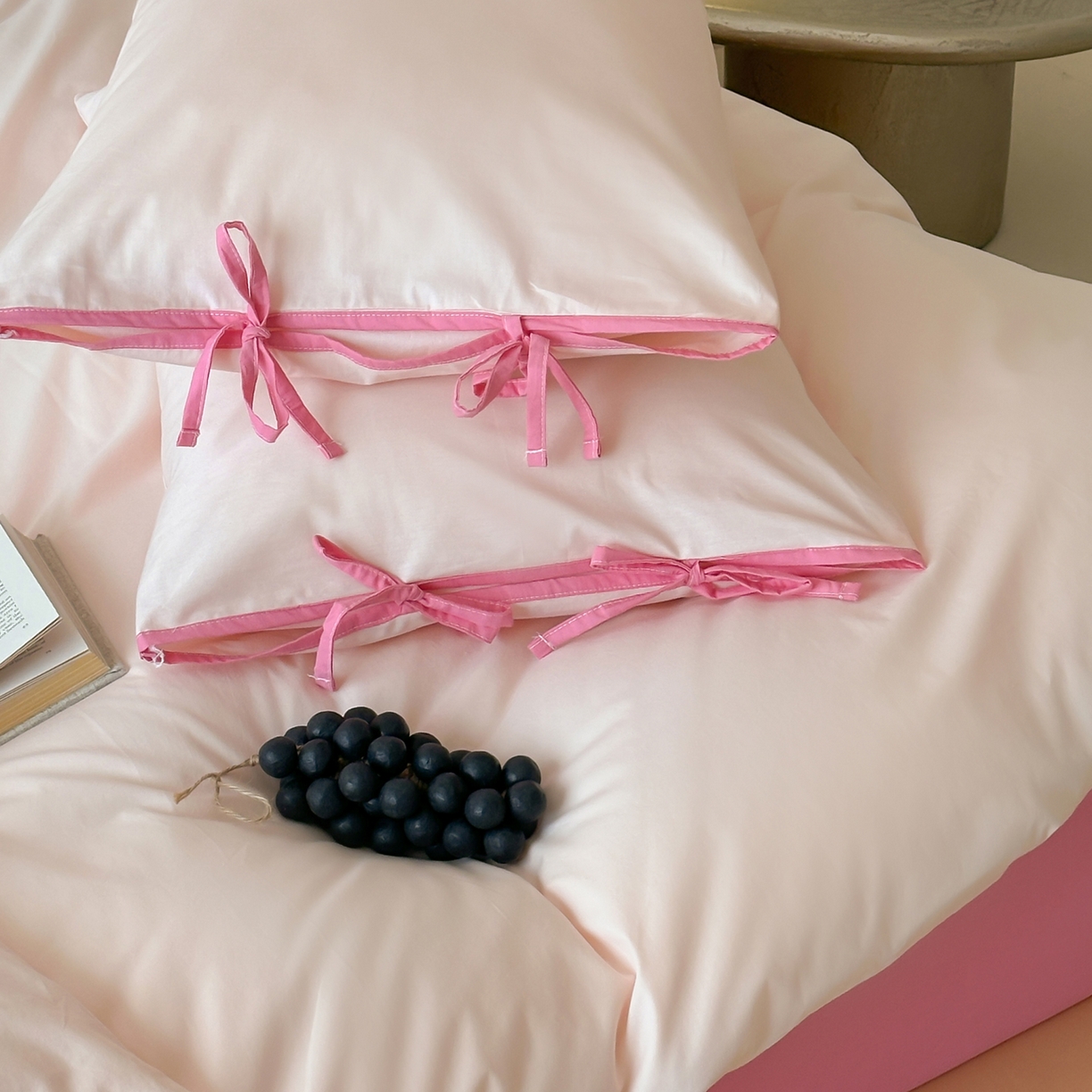 91家纺网 家纺一手货源 找家纺 例外 2025新款40s水洗棉 绑带款系列 芝芝桃桃绑带