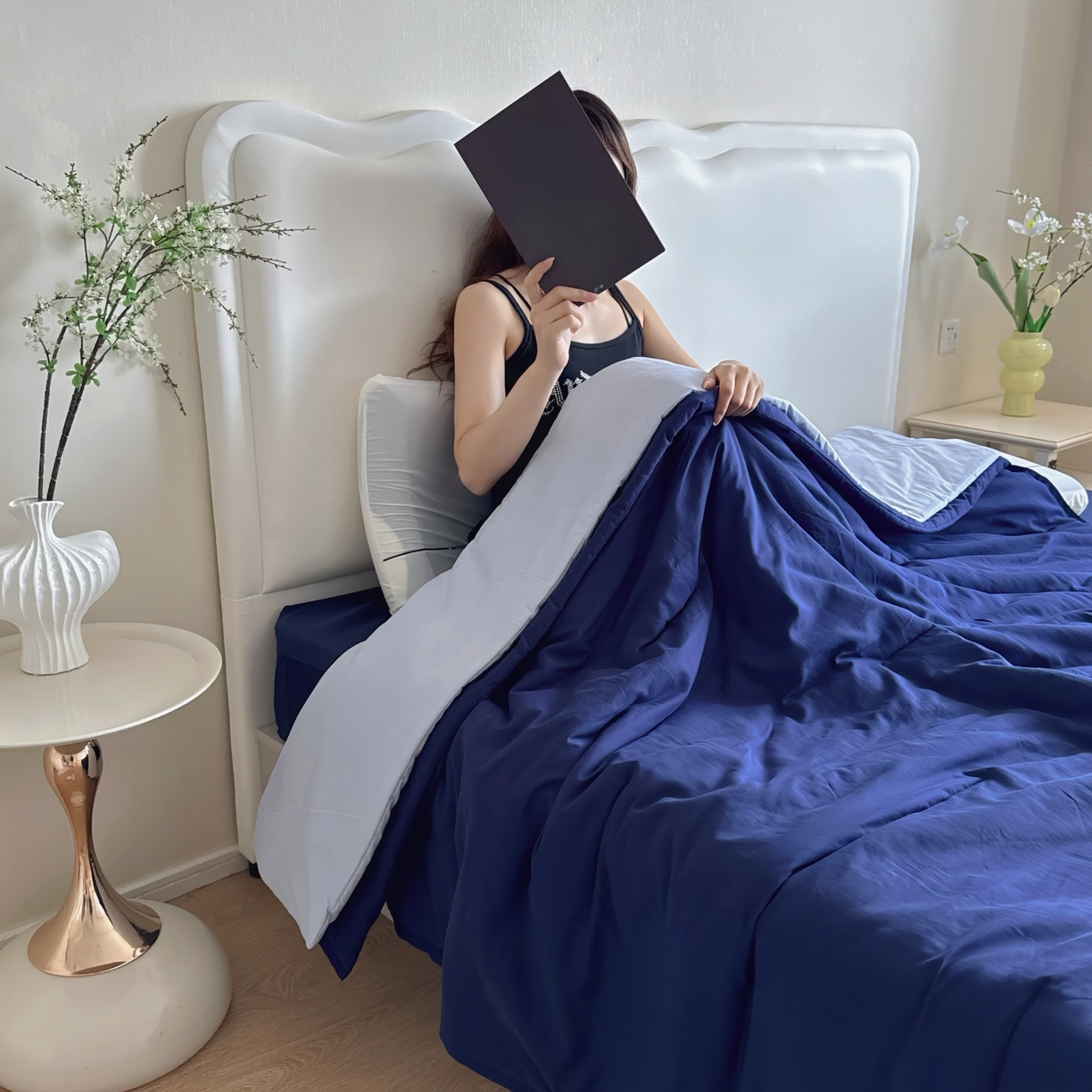 91家纺网 家纺一手货源 找家纺 兜米家居 2025新款深睡星球同款双层控温被被芯pro被春夏子母被芯 深睡蓝