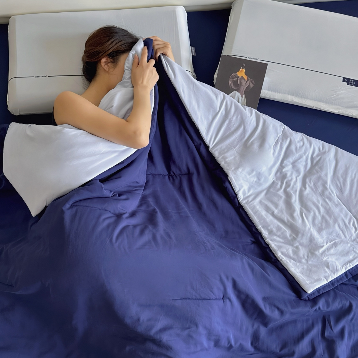 91家纺网 家纺一手货源 找家纺 兜米家居 2025新款深睡星球同款双层控温被被芯pro被春夏子母被芯 深睡蓝