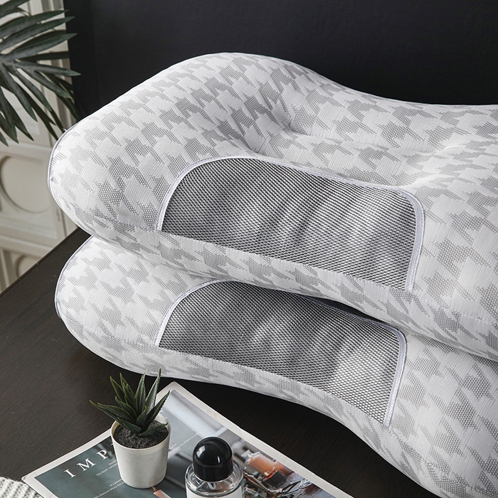 91家纺网 家纺一手货源 找家纺 （总）煌朝家纺 2025新款千鸟格大蜂窝spa枕头枕芯