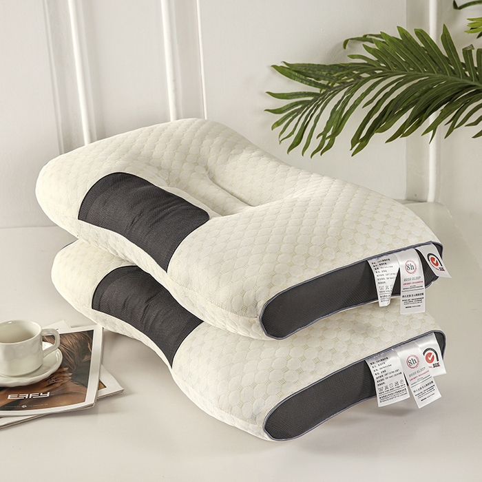 91家纺网 家纺一手货源 找家纺 （总）煌朝家纺 2025新款3D睡感针织棉水立方磁石按摩枕头枕芯