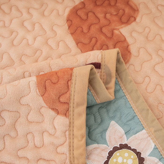 91家纺网 家纺一手货源 找家纺 梦莱家纺 2025新款牛奶绒花边单床盖三件套 南瓜爱心