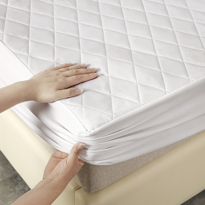 91家纺网 家纺一手货源 找家纺 煌朝家纺 2025新款全棉抗菌夹棉床笠单品床笠床笠单件 白色
