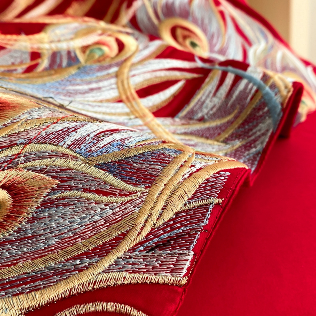 91家纺网 家纺一手货源 找家纺 博纳家纺 2025新款亲肤棉婚庆绣花款四件套 龙凤呈祥