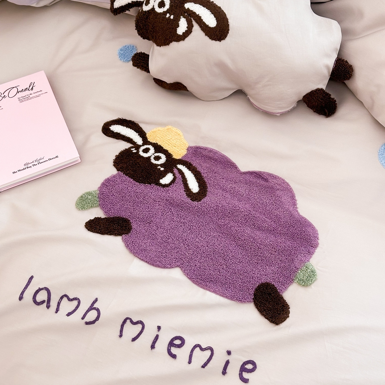 91家纺网 家纺一手货源 找家纺 （总）西西家居 2025新款100s长绒棉纯棉四件套-芋泥咩咩