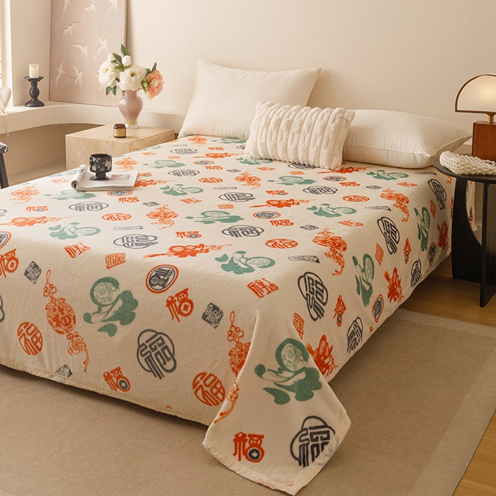 91家纺网 家纺一手货源 找家纺 （总）悦然毛巾被 2025新款300克印花牛奶绒盖毯休闲毯素色毛毯毯子