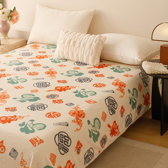 91家纺网 家纺一手货源 找家纺 （总）悦然毛巾被 2025新款300克印花牛奶绒盖毯休闲毯素色毛毯毯子