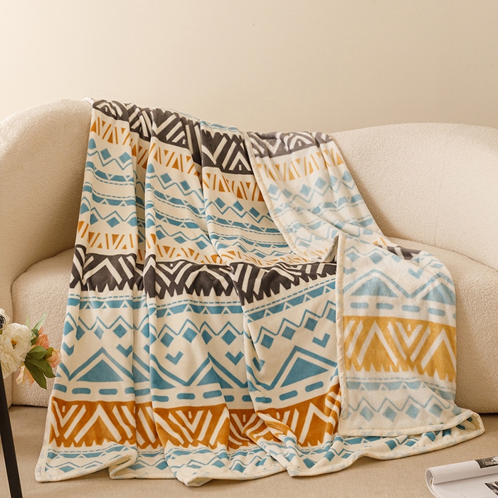 91家纺网 家纺一手货源 找家纺 悦然毛巾被 2025新款300克印花牛奶绒盖毯休闲毯素色毛毯毯子 自由织梦