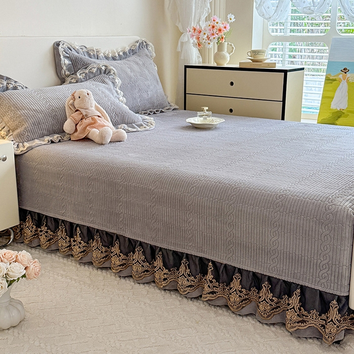 91家纺网 家纺一手货源 找家纺 （总）美达家纺 2025新款牛奶绒纯色夹棉榻榻米（可定制）