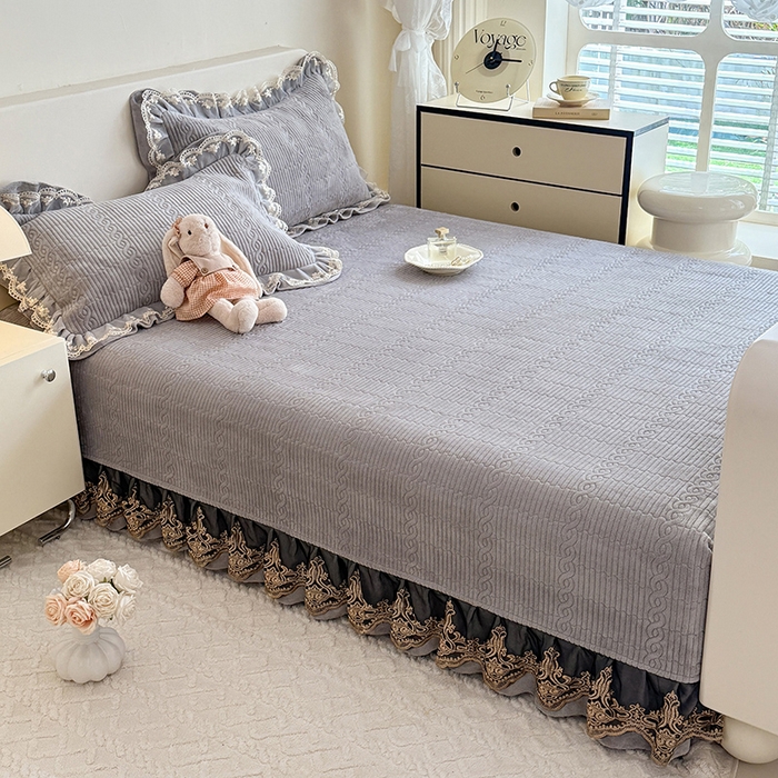 91家纺网 家纺一手货源 找家纺 （总）美达家纺 2025新款牛奶绒纯色夹棉榻榻米（可定制）