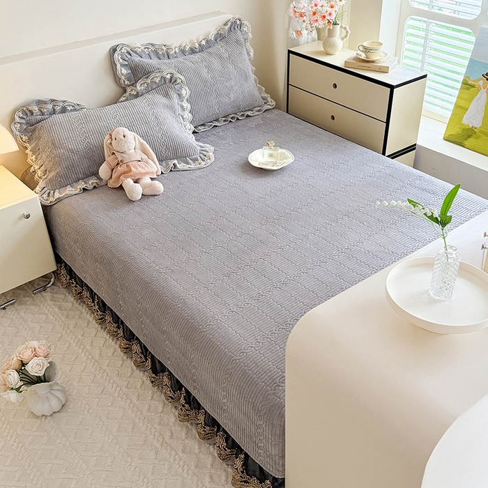 91家纺网 家纺一手货源 找家纺 （总）美达家纺 2025新款牛奶绒纯色夹棉榻榻米（可定制）