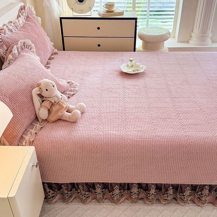 91家纺网 家纺一手货源 找家纺 美达家纺 2025新款牛奶绒纯色夹棉榻榻米 牛奶绒榻榻米-皮粉