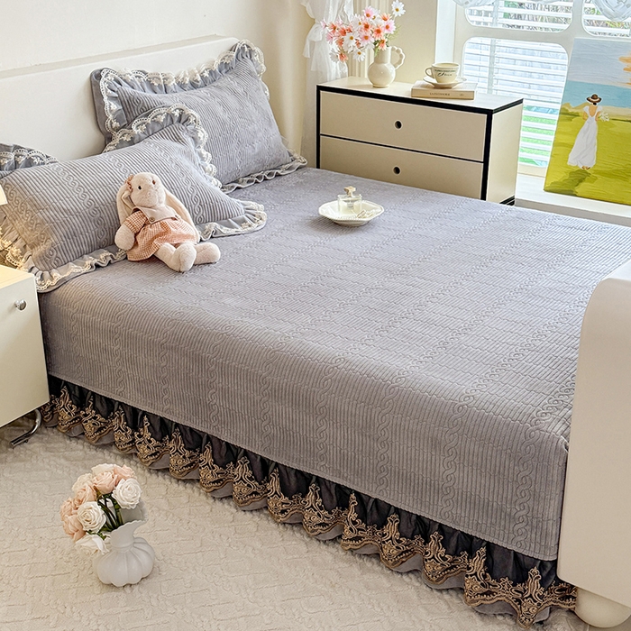 91家纺网 家纺一手货源 找家纺 （总）美达家纺 2025新款牛奶绒纯色夹棉榻榻米（可定制）