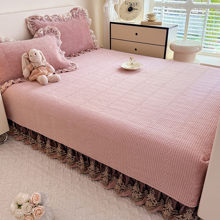 91家纺网 家纺一手货源 找家纺 美达家纺 2025新款牛奶绒纯色夹棉榻榻米 牛奶绒榻榻米-皮粉