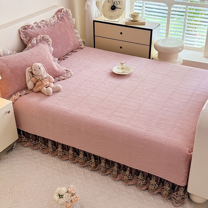 91家纺网 家纺一手货源 找家纺 美达家纺 2025新款牛奶绒纯色夹棉榻榻米 牛奶绒榻榻米-皮粉