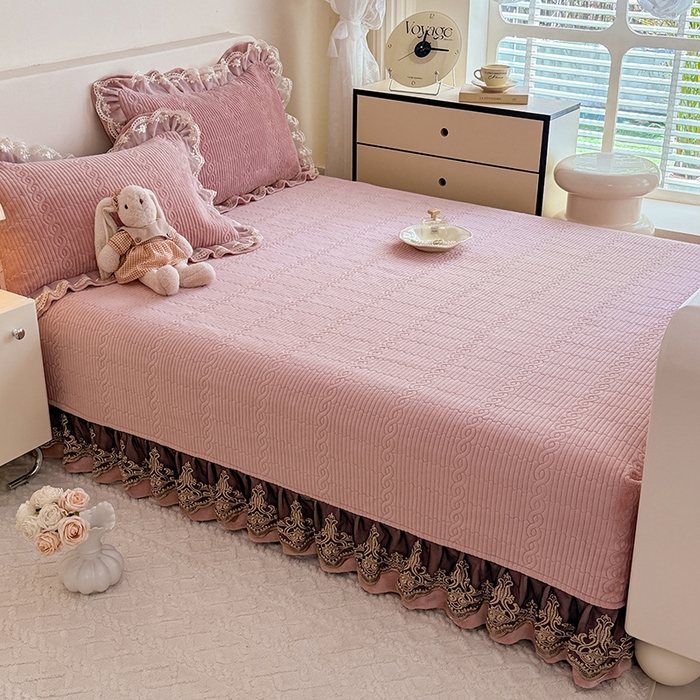 91家纺网 家纺一手货源 找家纺 美达家纺 2025新款牛奶绒纯色夹棉榻榻米 牛奶绒榻榻米-皮粉