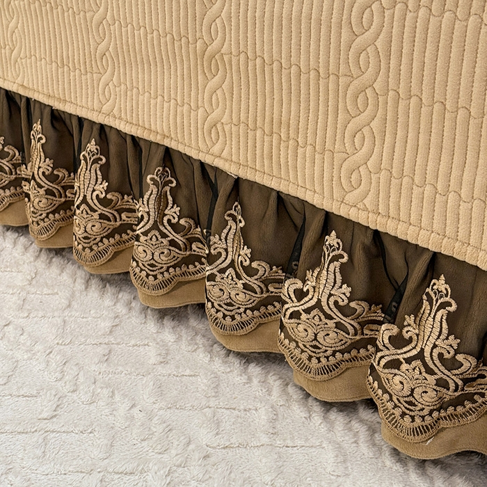 91家纺网 家纺一手货源 找家纺 美达家纺 2025新款牛奶绒纯色夹棉榻榻米 牛奶绒榻榻米-咖