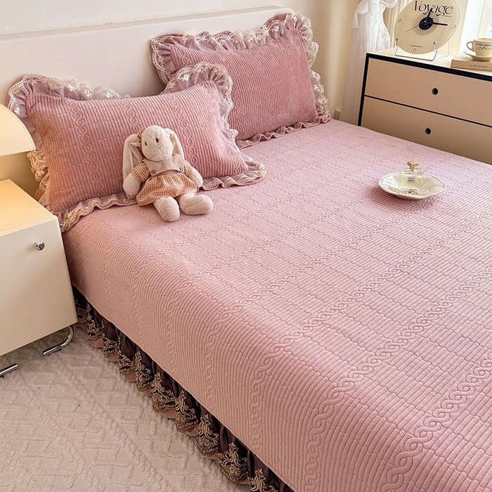 91家纺网 家纺一手货源 找家纺 美达家纺 2025新款牛奶绒纯色夹棉榻榻米 牛奶绒榻榻米-皮粉