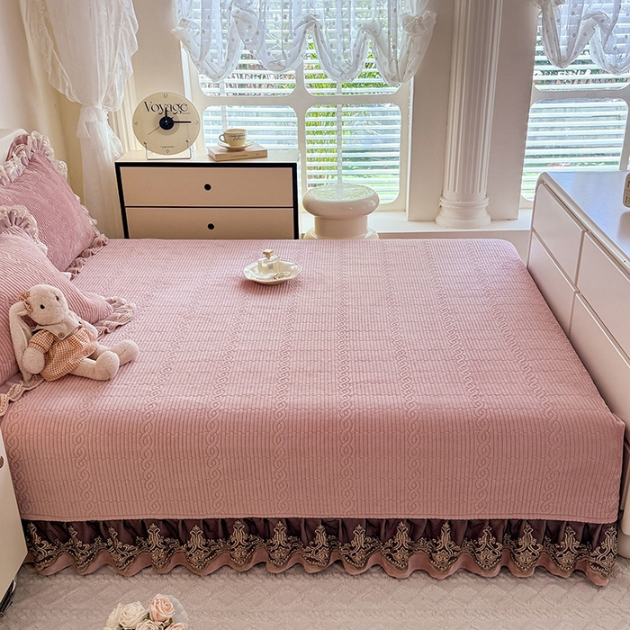 91家纺网 家纺一手货源 找家纺 美达家纺 2025新款牛奶绒纯色夹棉榻榻米 牛奶绒榻榻米-皮粉