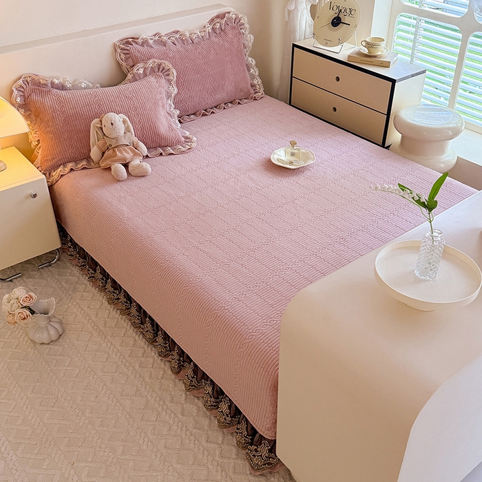 91家纺网 家纺一手货源 找家纺 美达家纺 2025新款牛奶绒纯色夹棉榻榻米 牛奶绒榻榻米-皮粉