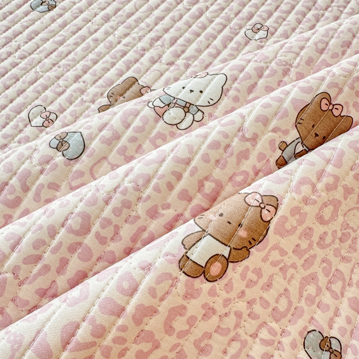 91家纺网 家纺一手货源 找家纺 岚吉家纺 2025新款全棉133*72宝宝绒棉加绒一面纯棉一面牛奶绒双面可用单床盖学生床床垫 床盖单件 豹纹猫咪