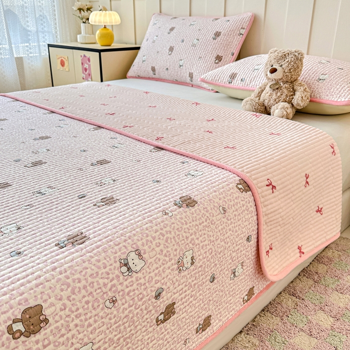 91家纺网 家纺一手货源 找家纺 岚吉家纺 2025新款全棉133*72宝宝绒棉加绒一面纯棉一面牛奶绒双面可用单床盖学生床床垫 床盖单件 豹纹猫咪