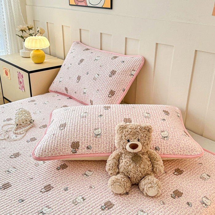 91家纺网 家纺一手货源 找家纺 岚吉家纺 2025新款全棉133*72宝宝绒棉加绒一面纯棉一面牛奶绒双面可用单床盖学生床床垫 床盖单件 豹纹猫咪