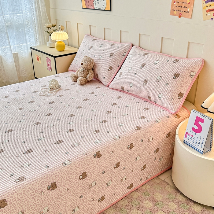 91家纺网 家纺一手货源 找家纺 岚吉家纺 2025新款全棉133*72宝宝绒棉加绒一面纯棉一面牛奶绒双面可用单床盖学生床床垫 床盖单件 豹纹猫咪