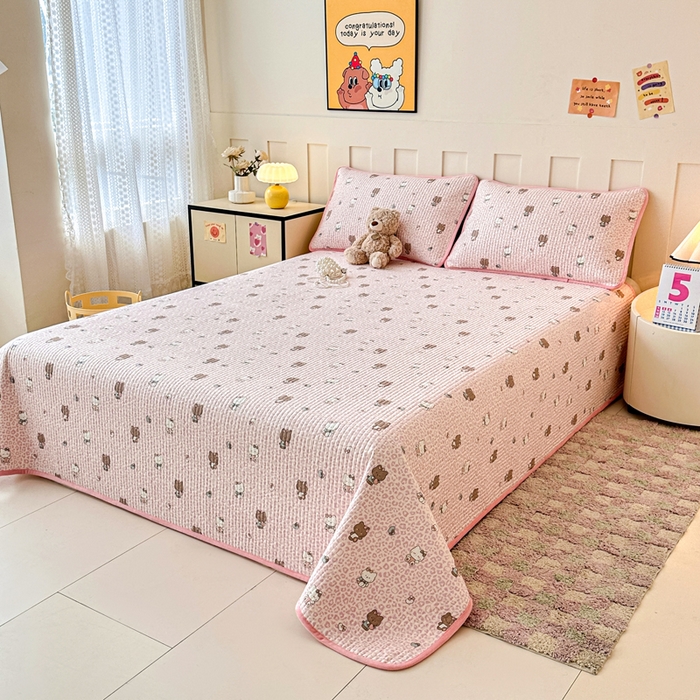 91家纺网 家纺一手货源 找家纺 岚吉家纺 2025新款全棉133*72宝宝绒棉加绒一面纯棉一面牛奶绒双面可用单床盖学生床床垫 床盖单件 豹纹猫咪