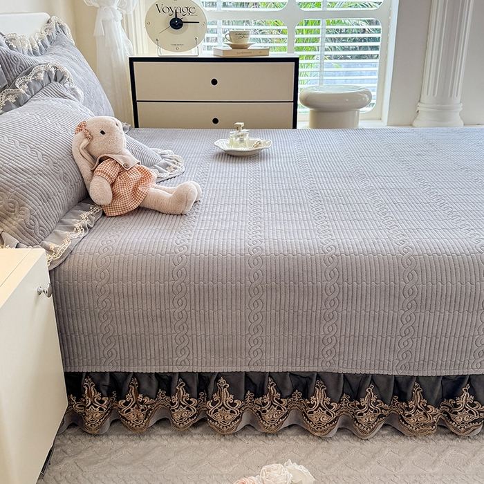 91家纺网 家纺一手货源 找家纺 美达家纺 2025新款牛奶绒纯色夹棉榻榻米 牛奶绒榻榻米-灰