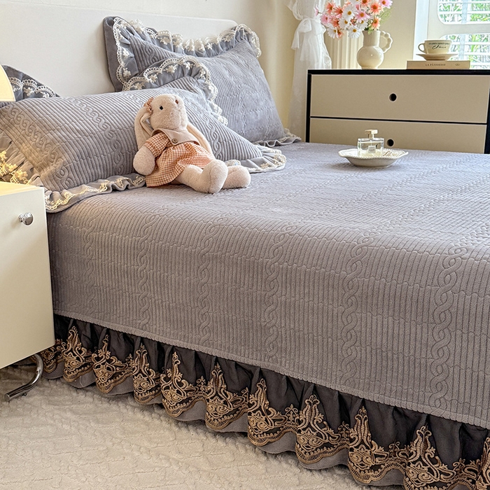 91家纺网 家纺一手货源 找家纺 美达家纺 2025新款牛奶绒纯色夹棉榻榻米 牛奶绒榻榻米-灰