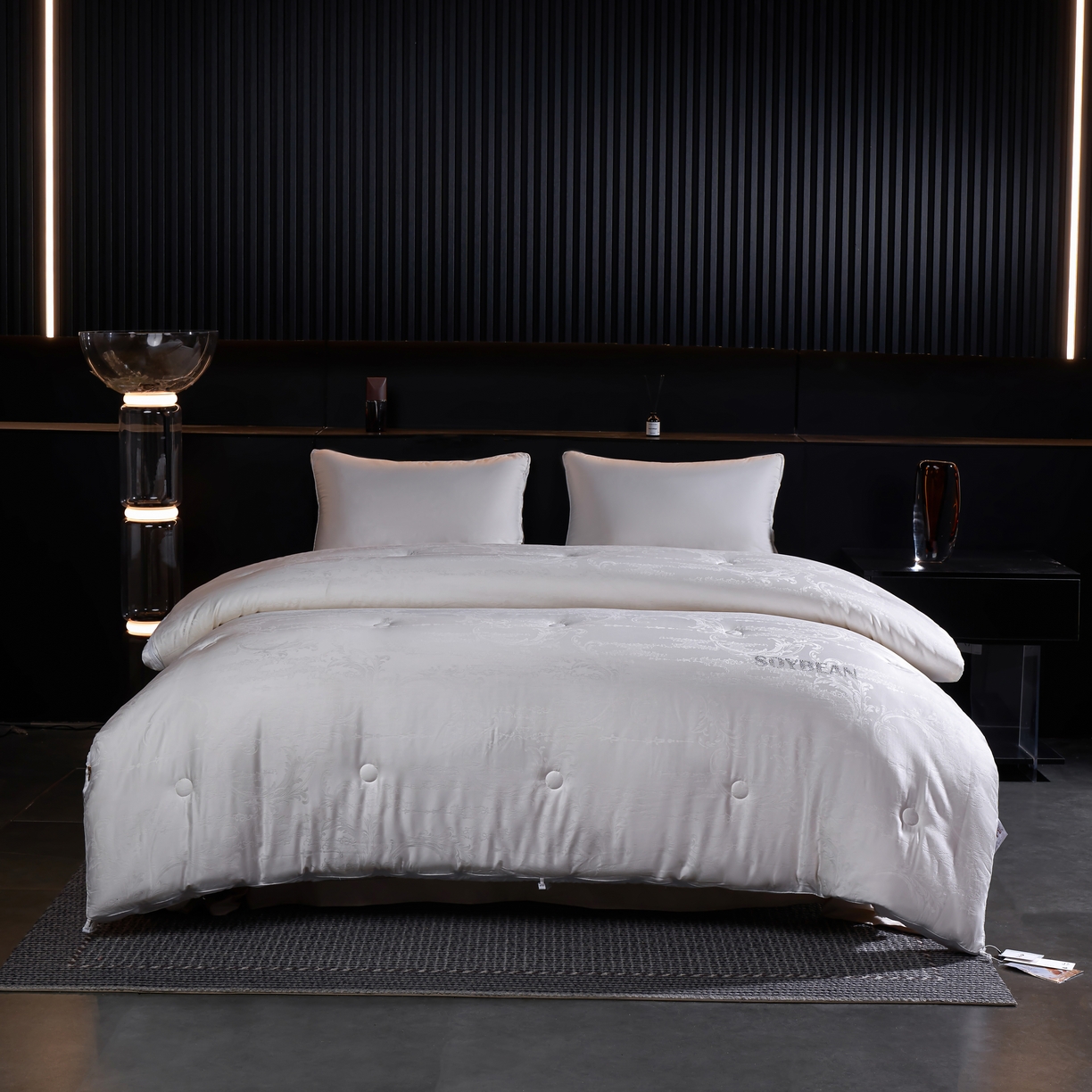 91家纺网 家纺一手货源 找家纺 朴罗 （ 原岚图） 2025新款生物基黄金大豆被二合一子母被立体加厚被芯多功能四季被 珠玉满堂 月光白