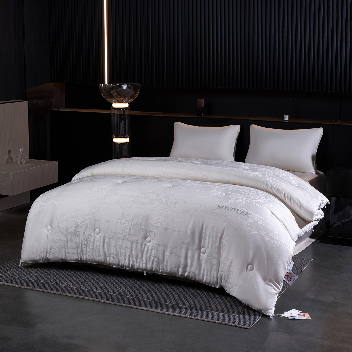 91家纺网 家纺一手货源 找家纺 朴罗 （ 原岚图） 2025新款生物基黄金大豆被二合一子母被立体加厚被芯多功能四季被 珠玉满堂 月光白