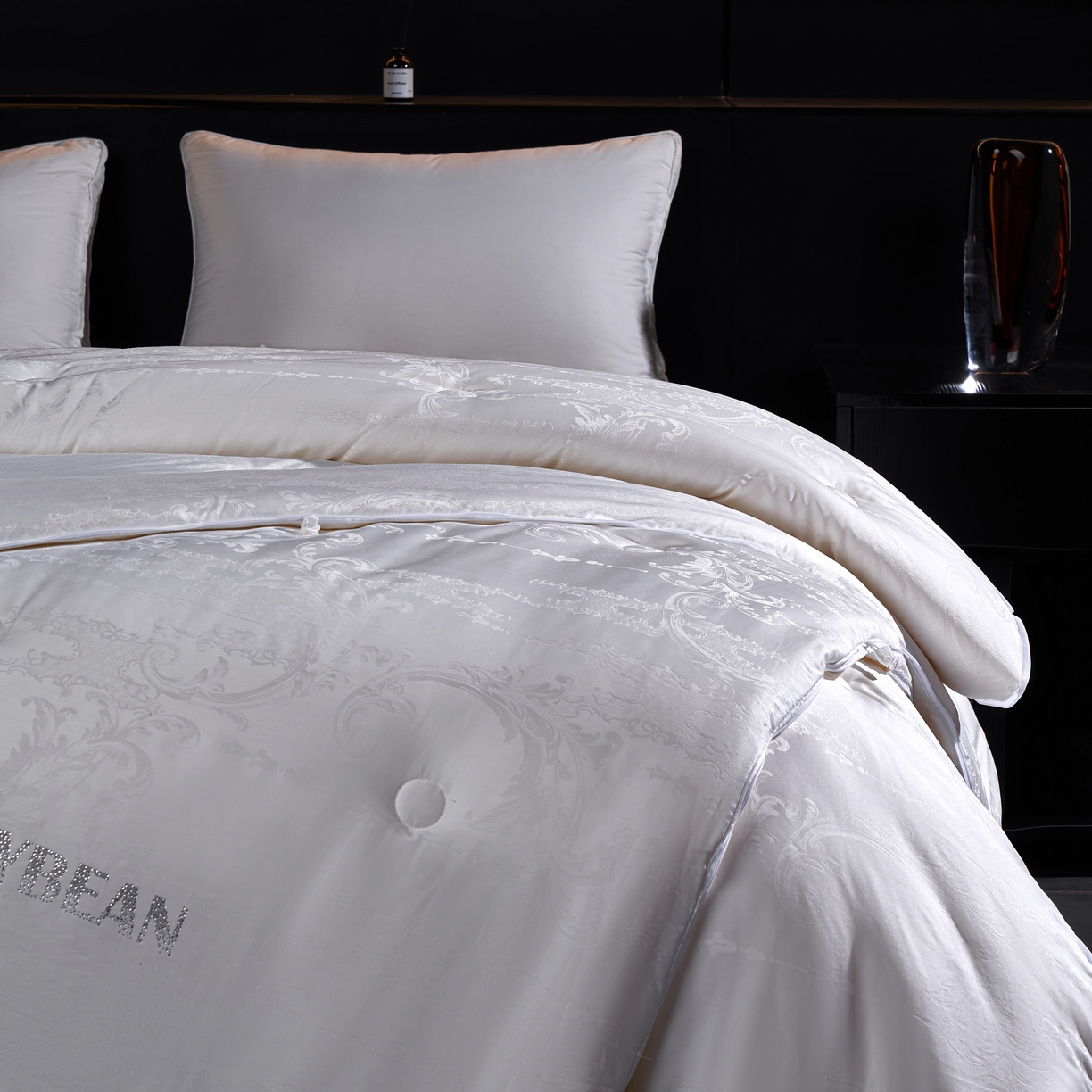 91家纺网 家纺一手货源 找家纺 朴罗 （ 原岚图） 2025新款生物基黄金大豆被二合一子母被立体加厚被芯多功能四季被 珠玉满堂 月光白