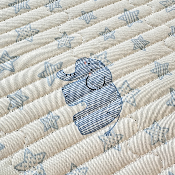 91家纺网 家纺一手货源 找家纺 岚吉家纺 2025新款全棉133*72宝宝绒棉加绒一面纯棉一面牛奶绒双面可用单床盖学生床床垫 床盖单件 蓝星动物园