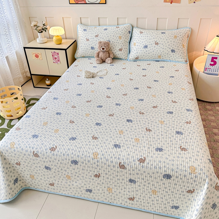 91家纺网 家纺一手货源 找家纺 岚吉家纺 2025新款全棉133*72宝宝绒棉加绒一面纯棉一面牛奶绒双面可用单床盖学生床床垫 床盖单件 蓝星动物园