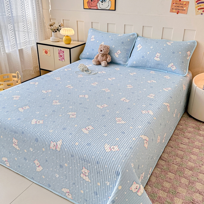 91家纺网 家纺一手货源 找家纺 岚吉家纺 2025新款全棉133*72宝宝绒棉加绒一面纯棉一面牛奶绒双面可用单床盖学生床床垫 床盖单件 泡芙狗狗