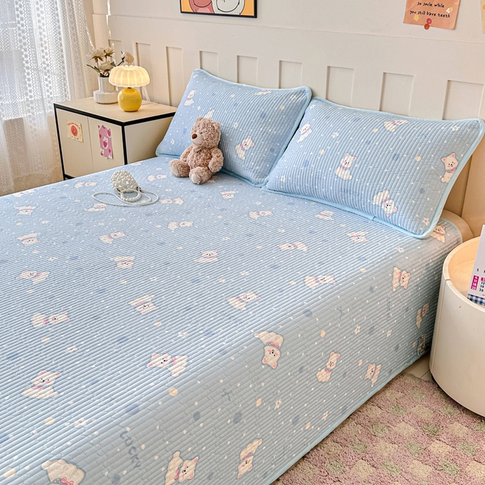 91家纺网 家纺一手货源 找家纺 岚吉家纺 2025新款全棉133*72宝宝绒棉加绒一面纯棉一面牛奶绒双面可用单床盖学生床床垫 床盖单件 泡芙狗狗