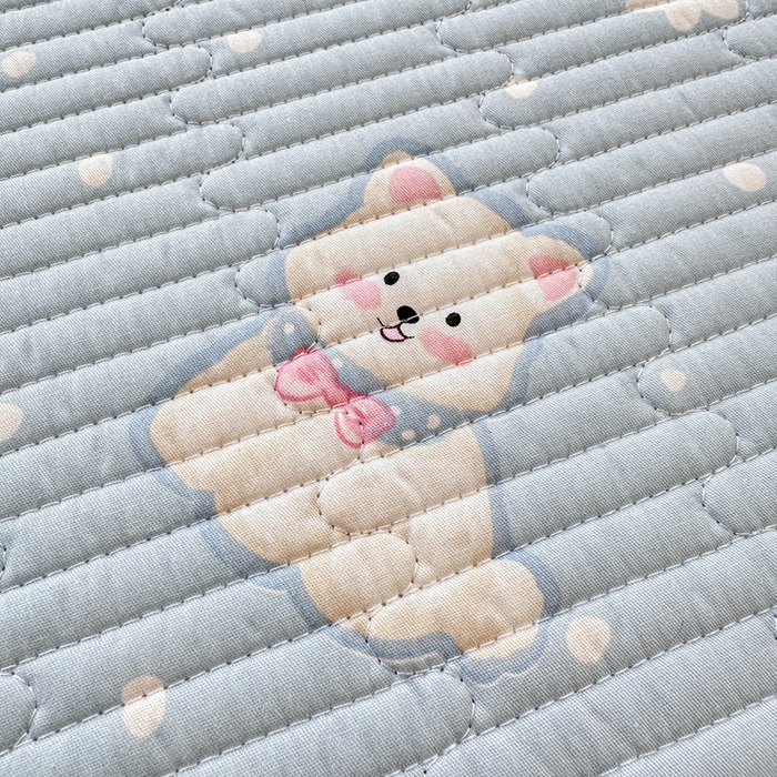 91家纺网 家纺一手货源 找家纺 岚吉家纺 2025新款全棉133*72宝宝绒棉加绒一面纯棉一面牛奶绒双面可用单床盖学生床床垫 床盖单件 泡芙狗狗