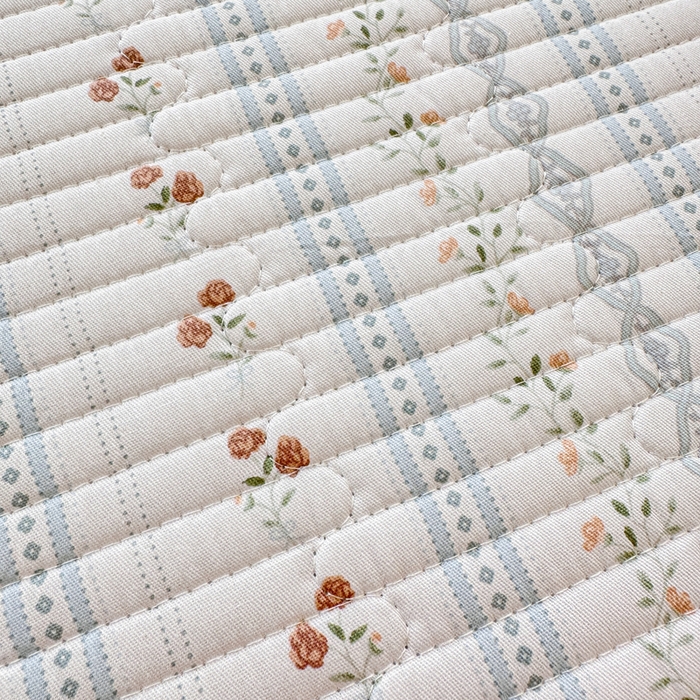 91家纺网 家纺一手货源 找家纺 岚吉家纺 2025新款全棉133*72宝宝绒棉加绒一面纯棉一面牛奶绒双面可用单床盖学生床床垫 床盖单件 樱桃花