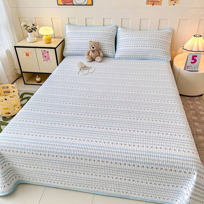 91家纺网 家纺一手货源 找家纺 岚吉家纺 2025新款全棉133*72宝宝绒棉加绒一面纯棉一面牛奶绒双面可用单床盖学生床床垫 床盖单件 樱桃花