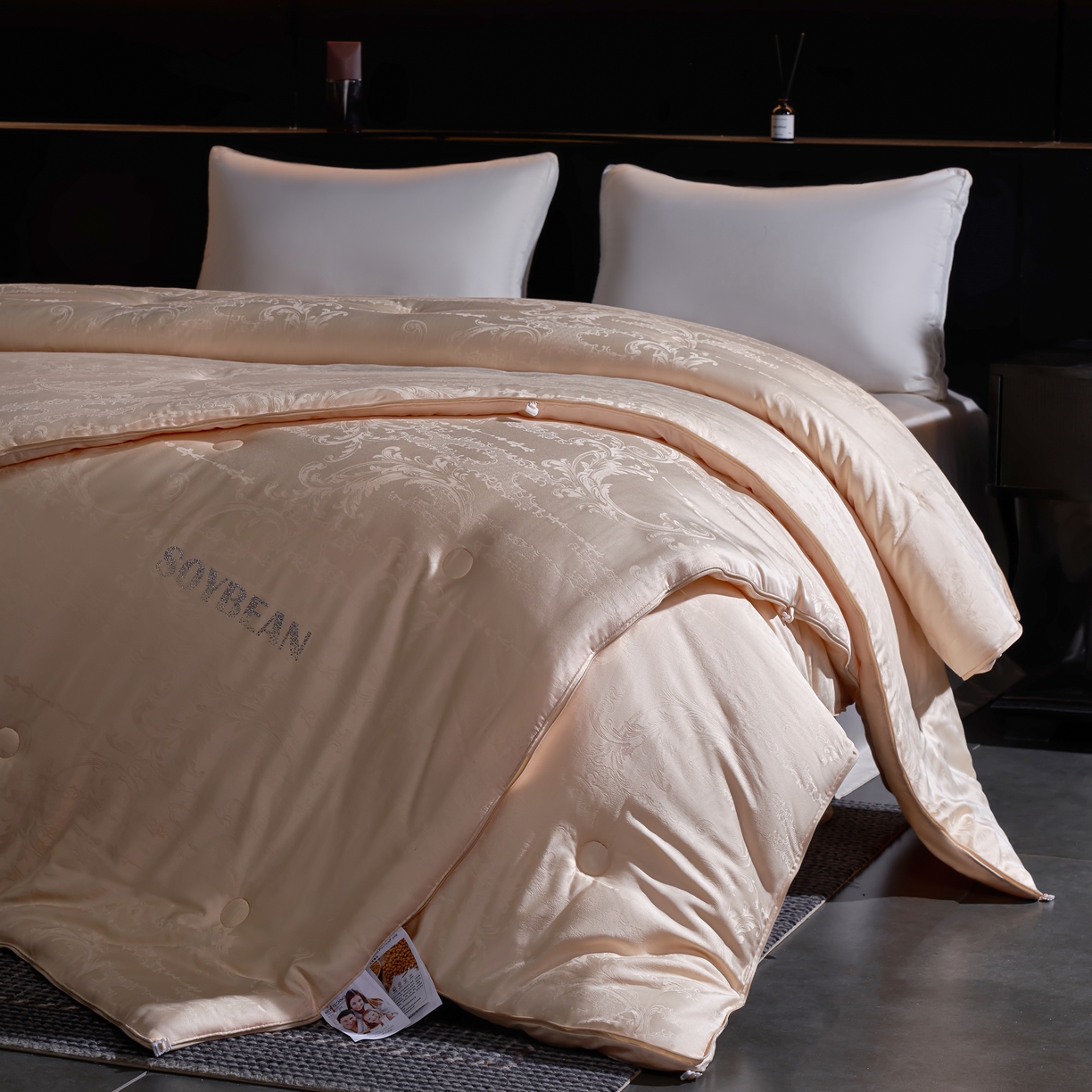 91家纺网 家纺一手货源 找家纺 朴罗 （ 原岚图） 2025新款生物基黄金大豆被二合一子母被立体加厚被芯多功能四季被珠玉满堂 香槟金