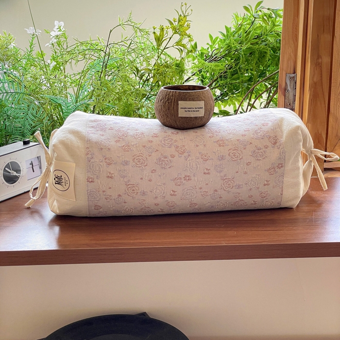 91家纺网 家纺一手货源 找家纺 亦帆枕芯 2025新款全棉纯棉棉麻提花枕头枕芯高低两用调节可拆洗荞麦枕芯加枕套 花朵粉-棉麻提花高低两用枕