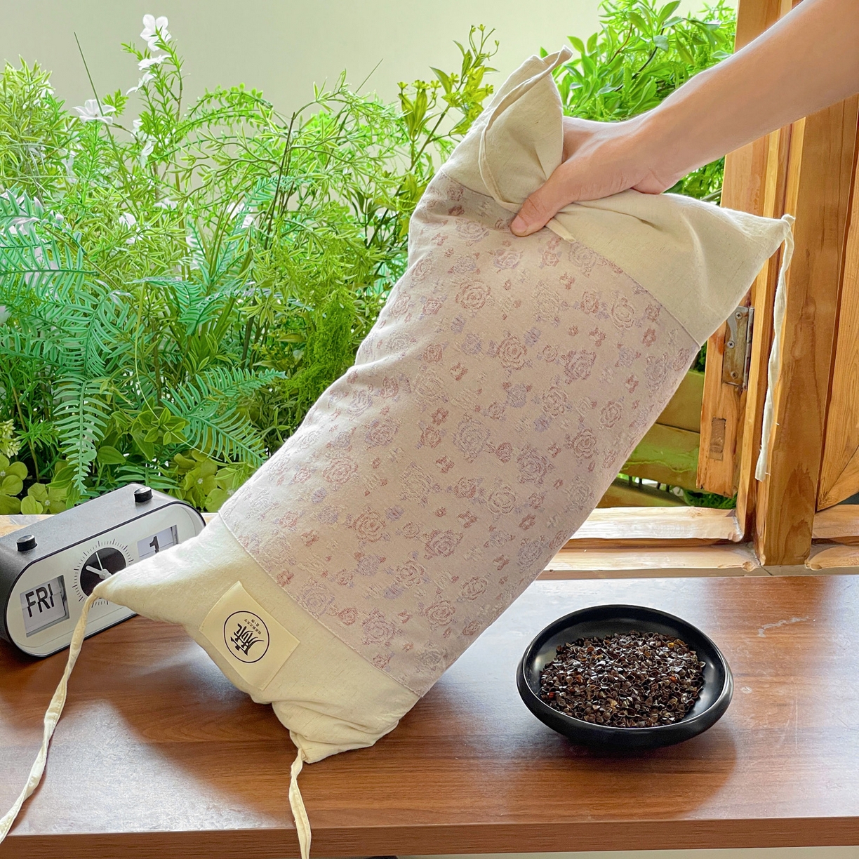 91家纺网 家纺一手货源 找家纺 亦帆枕芯 2025新款全棉纯棉棉麻提花枕头枕芯高低两用调节可拆洗荞麦枕芯加枕套 花朵粉-棉麻提花高低两用枕